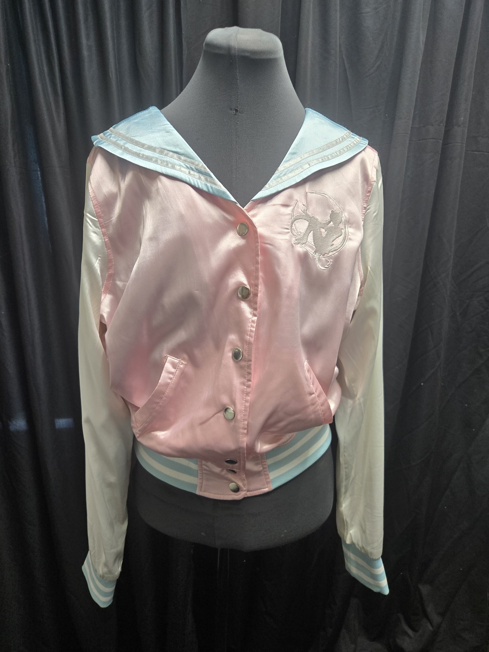 Sailor Moon Satin Bomber Jacket - Pink & Light Blue